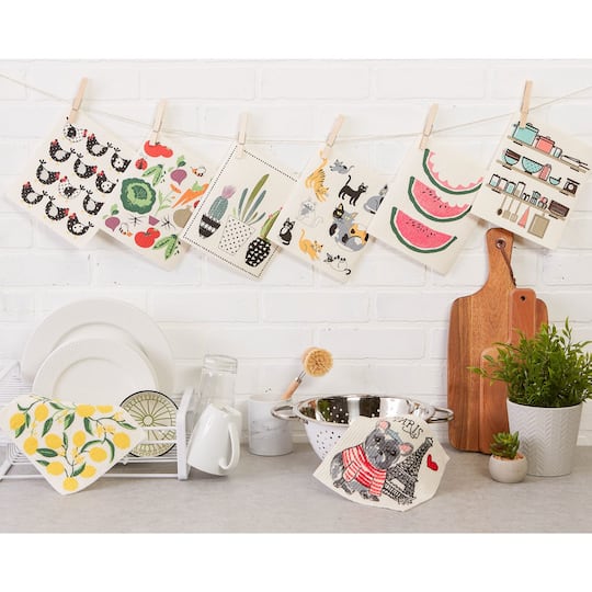 DII® Dog In Paris Swedish Dishcloth, 3ct.